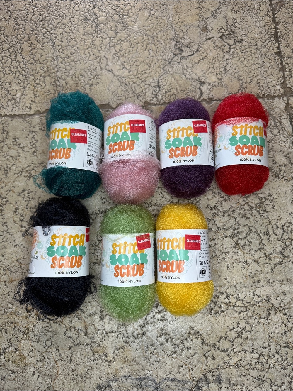 Stitch Soak Scrub Nylon Fiber Art Scrubby - Assorted Colors